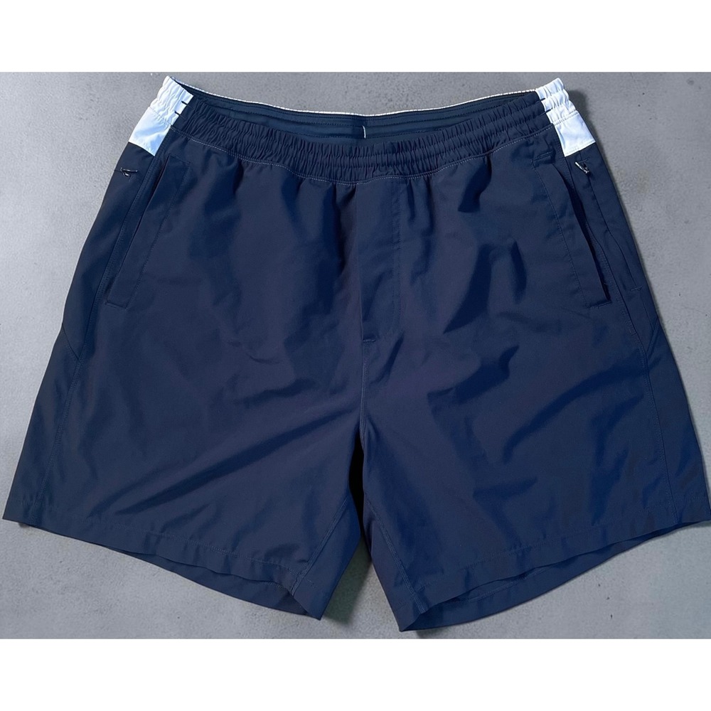 Birddogs Classic Gym Shorts Navy Blue White Lined Mens XXL Pockets Athletic